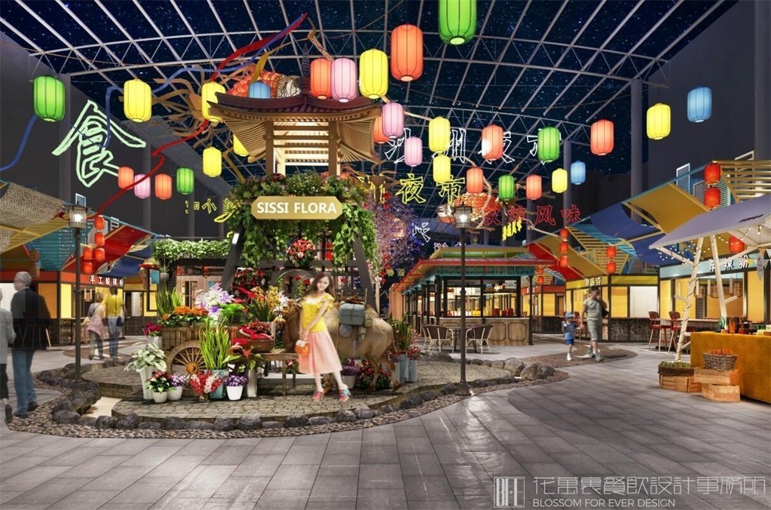 【敦煌夜市】夜市餐飲空間設計案例圖片 1