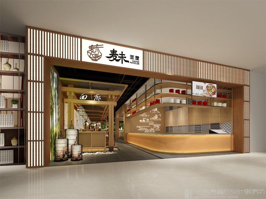 【麥未面屋】面館餐飲空間設(shè)計(jì)案例圖片 1