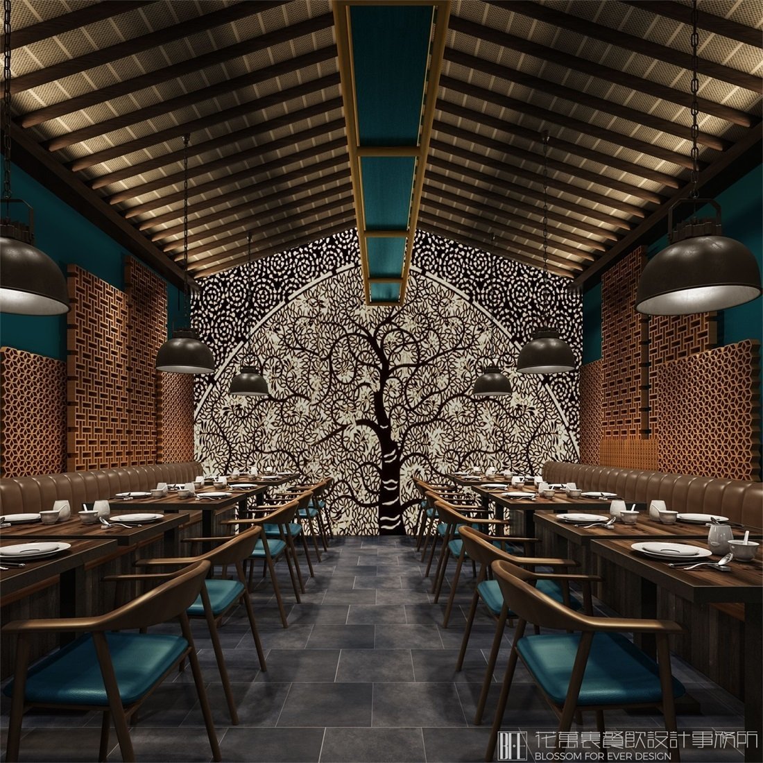 【粥原地】中餐餐飲空間設(shè)計案例圖片 2