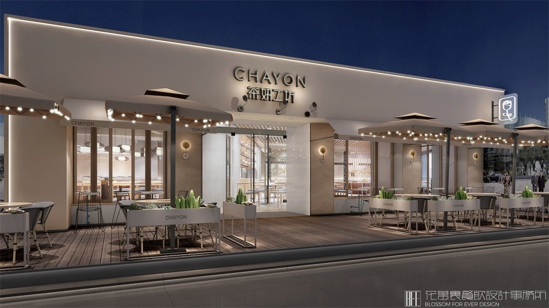 【茶研工坊】奶茶店餐飲空間設計案例圖片 1
