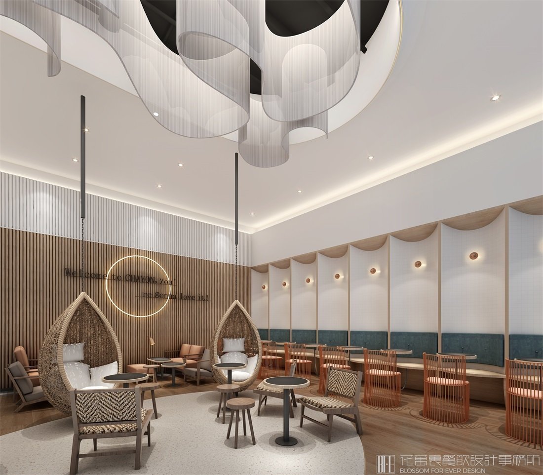 【茶研工坊】奶茶店餐飲空間設計案例圖片 2