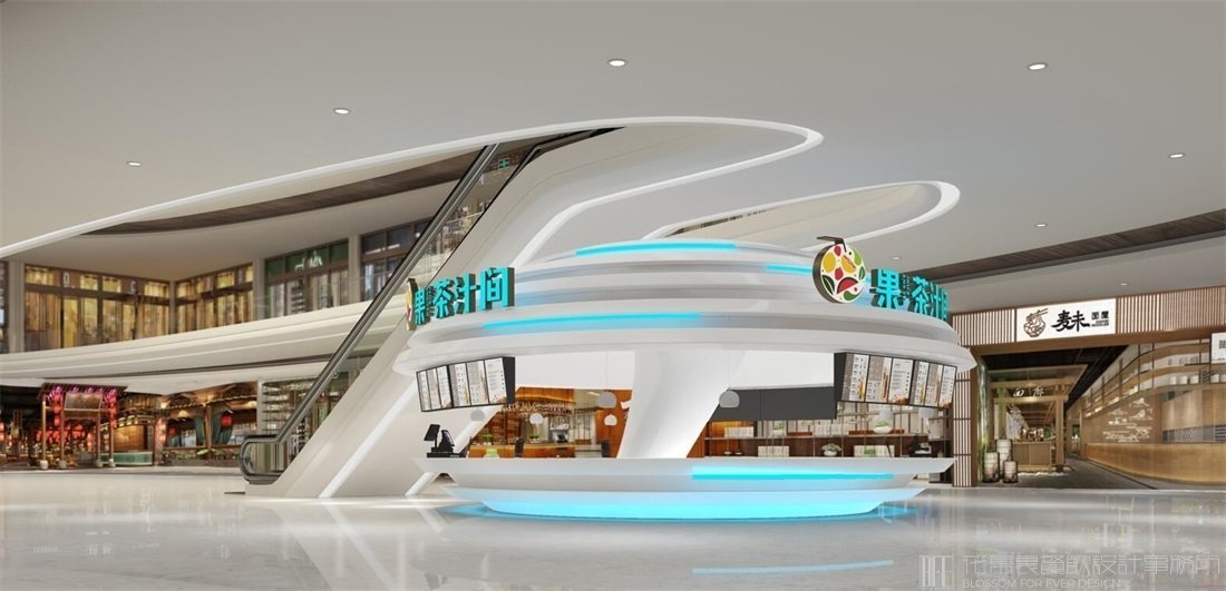 【果茶之間】奶茶店餐飲空間設(shè)計案例圖片 1