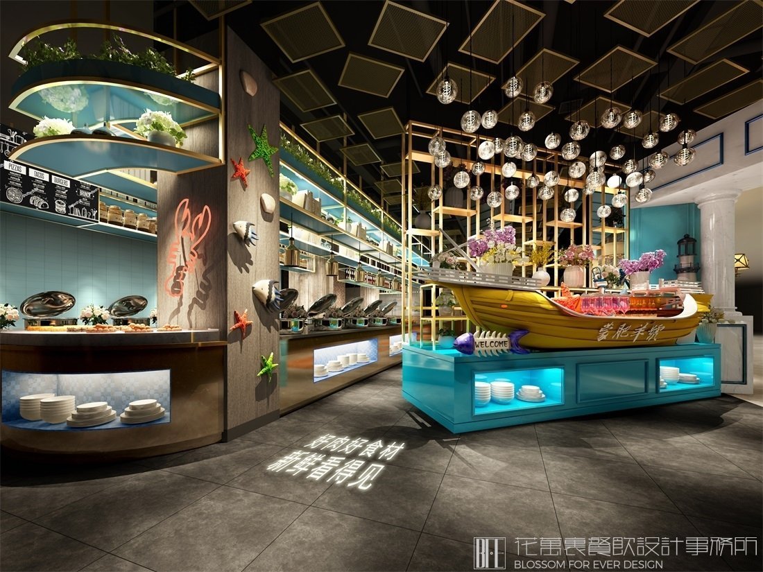 【蒙肥羊】自助餐餐飲空間設(shè)計案例圖片 6